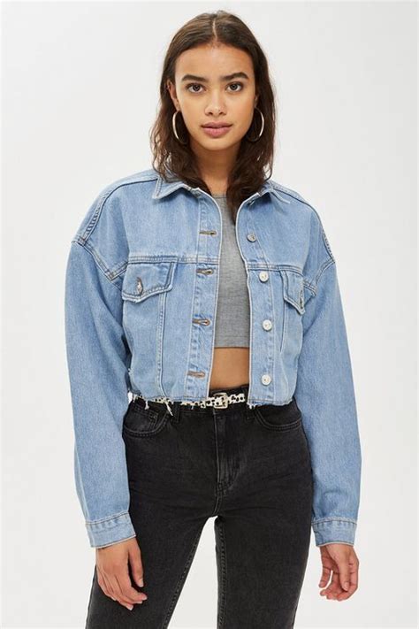 tall hacked off crop denim jacket jackets and coats clothing oversized denim jacket outfit