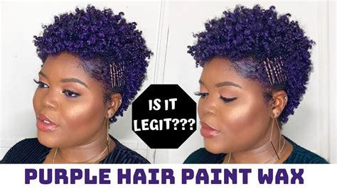 I Colored My Hair Purple With Hair Paint Wax Youtube Purple Natural