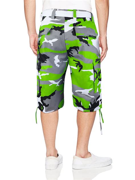 Mens Tactical Military Army Camo Camouflage Slim Fit Cargo Shorts With