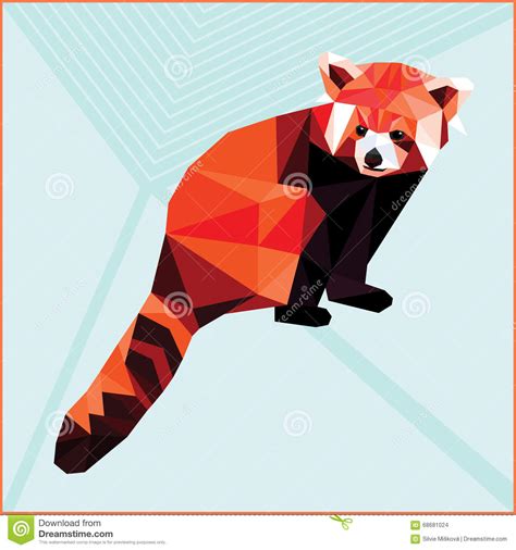 Polygon Red Panda Stock Vector Illustration Of Cute 68681024