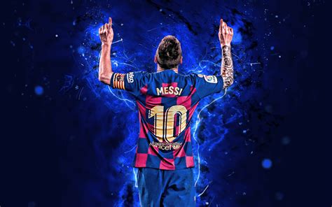 Download Wallpapers 4k Lionel Messi Back View Grunge Art Argentina