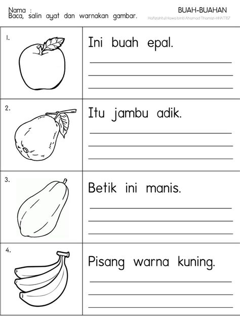 Latihan Menulis Tulisan Berangkai Bahasa Melayu Tahun 4 Membalik Buku