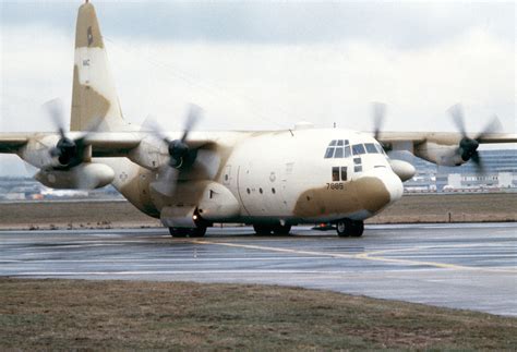 A C 130 Hercules Aircraft With Desert Camouflage On The Runway Picryl