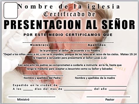 Collection Of Certificados De Presentacion De Ninos Cristianos Gratis 39f