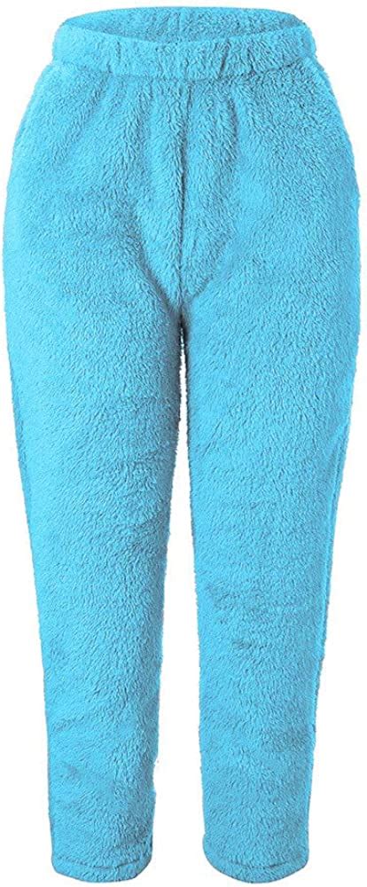 Womens Fuzzy Fleece Pajama Pj Bottoms Pants Winter Warm Cozy Plush