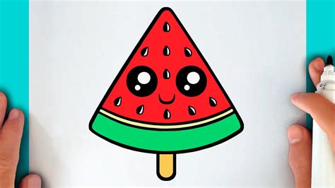 how to draw a cute watermelon ice cream youtube