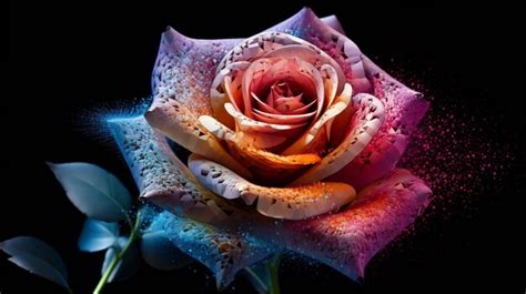 Premium Ai Image Colorful Rose Mockup