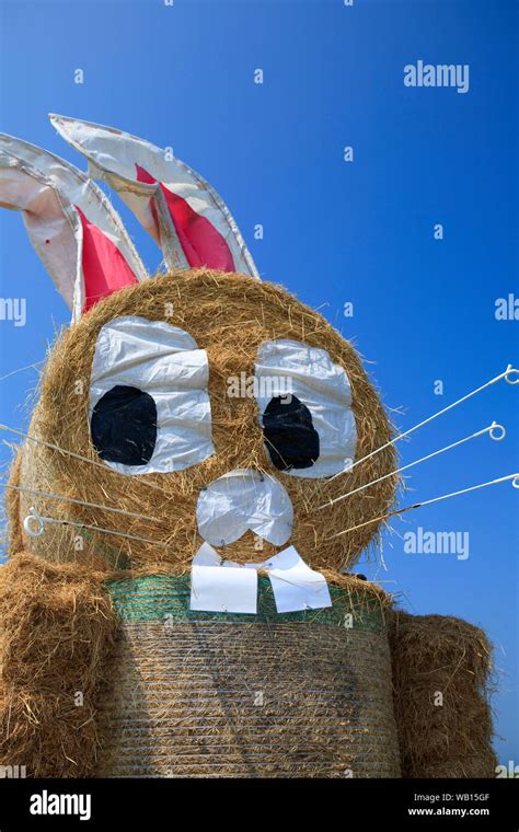 An Easter Bunny Made Out Of Hay Bales By A Local Farmer Guernsey Stock