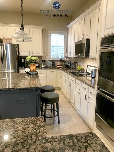 Tiling with baltic brown granite make me hungry, i hope you brown granite, black and white granite countertops with brown cabinets, snowland granite with white cabinets, grey glass backsplash with baltic. Painted oak cabinets, Baltic Brown granite green ...