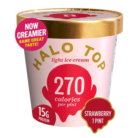 Halo Top Strawberry Light Ice Cream Fl Oz Pint Walmart Com