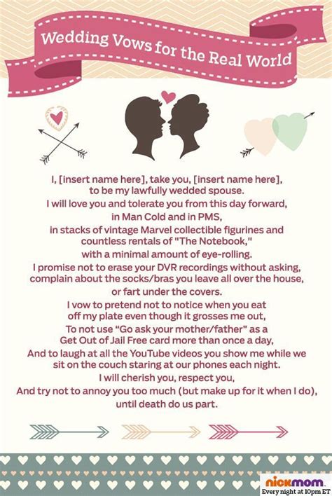 7 Realistic Wedding Vows For The Modern Bride And Groom Funny Wedding