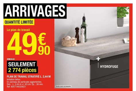 classique Mauvaise foi cuisinier plan de travail 2 metre brico depot