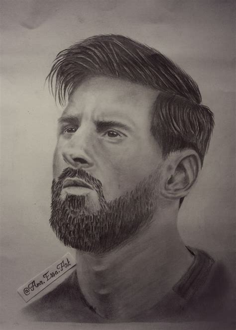 Leo Messi 10 Pencil Portrait Drawing Art Art Portraitdrawing