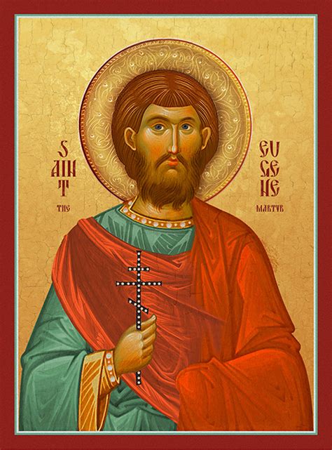 Icon Of St Eugene The Martyr 20th C 1eu75 Uncut Mountain Supply