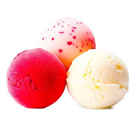 Three Flavors Ice Cream Scoops Generative Ai Png