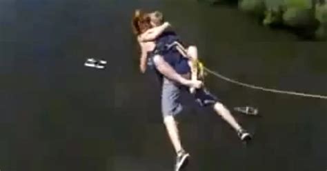 Video Girl Bungee Jumps Without A Harness Daily Record