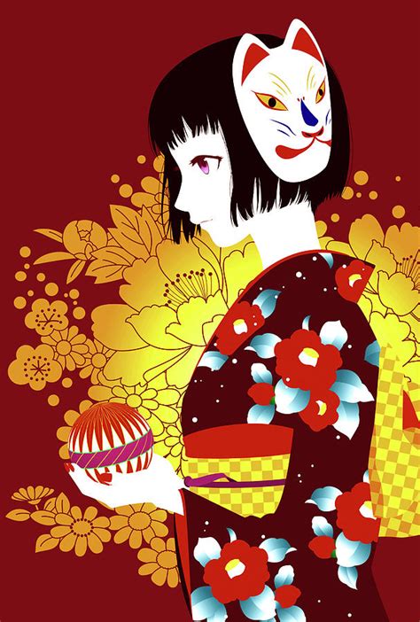 Japanese Anime Matsuri Girl Modern Interior Art 1 Digital Art By
