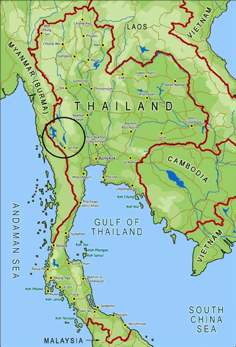 Erawan National Park Thailand Map