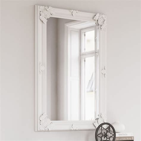 Antique French Style White Wall Mirror 80 X 115 Cm Ornate Mirror