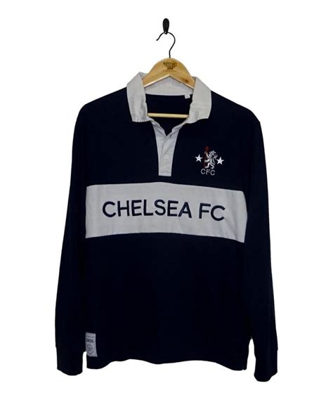 Retro Chelsea Fc Polo Shirt Ls L The Kitman Football Shirts