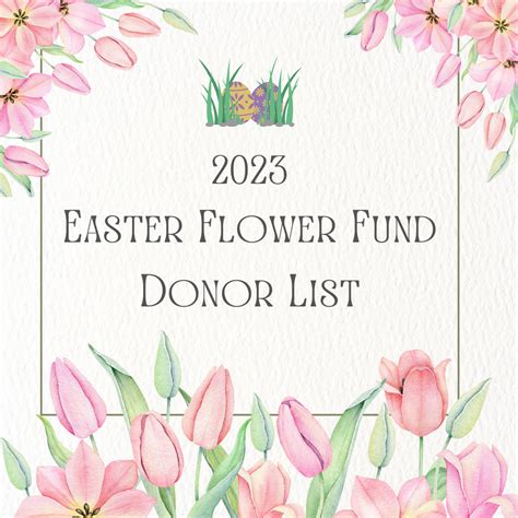 Easter Flower Fund — St Francis Of Assisi Parish Lbi