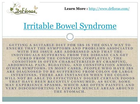 Ppt Irritable Bowel Syndrome Treatment Powerpoint Presentation Free