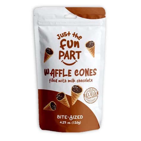 Amazon Com Just The Fun Part Bite Size Crispy Mini Waffle Cones With Premium Belgian Chocolate