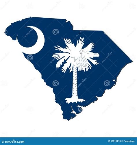 South Carolina Map Flag Stock Vector Illustration Of American 10211218