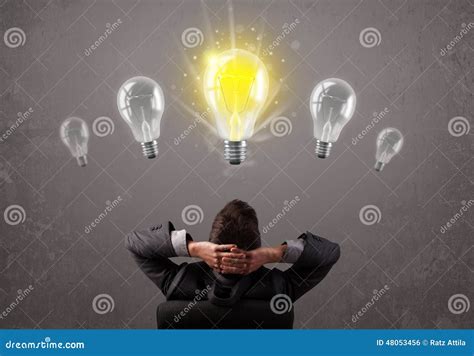 Business Person Having An Idea Light Bulb Concept Stock Photo Image