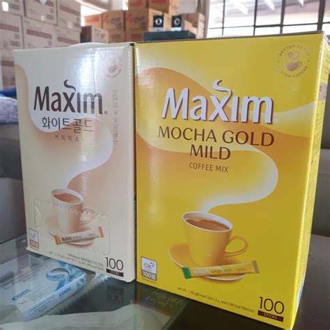 Maxim Korean Mocha Gold 100 Sticks 1boxwhite Gold Coffee Mix 100