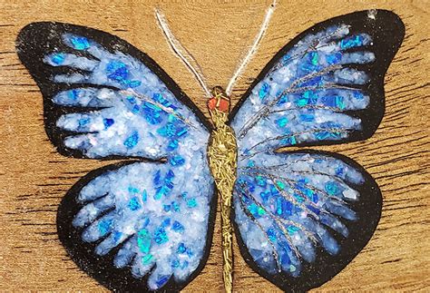 Butterfly Made With Inlaid Opal And Crushed Mother Of Pearl Bored Panda