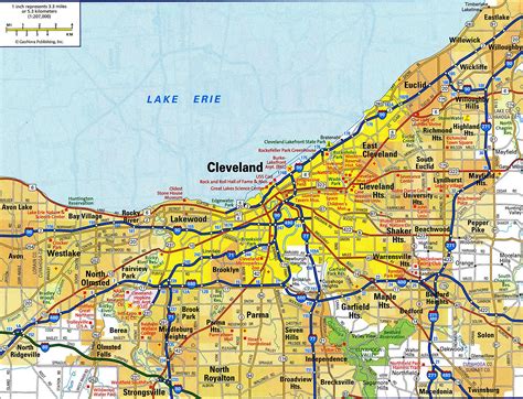 Map Of Cleveland Ohio Suburbs Tourist Map Of English
