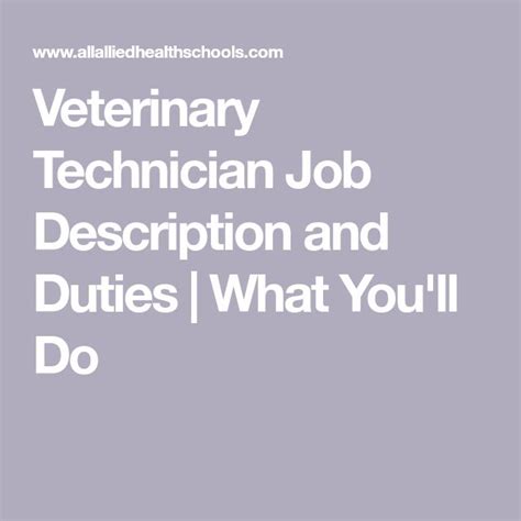 Do you love animals and really like people? Veterinary Technician Job Description and Duties | What ...