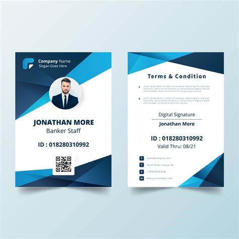 Free Vector Creative Id Cards Template With Photo