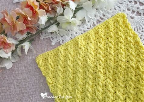 Crochet Diagonal Raised Stitch Dishcloth Free Pattern Crochet For You