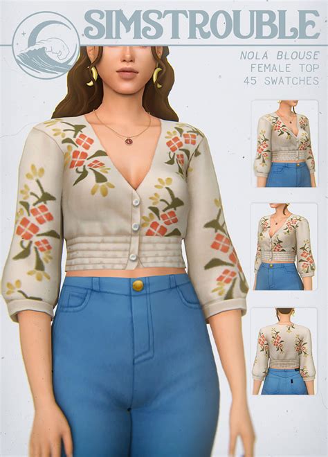 Best Sims 4 Blouse Cc All Free To Download Fandomspot Parkerspot