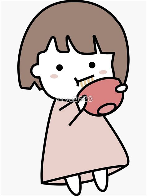 Cute Anime Girl Stickers Cute Anime Girl With Ramen Sticker For