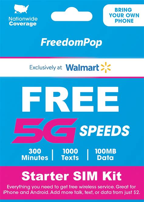 Freedompop Bring Your Own Phone Sim Kit With Free 300 Minutes 1000