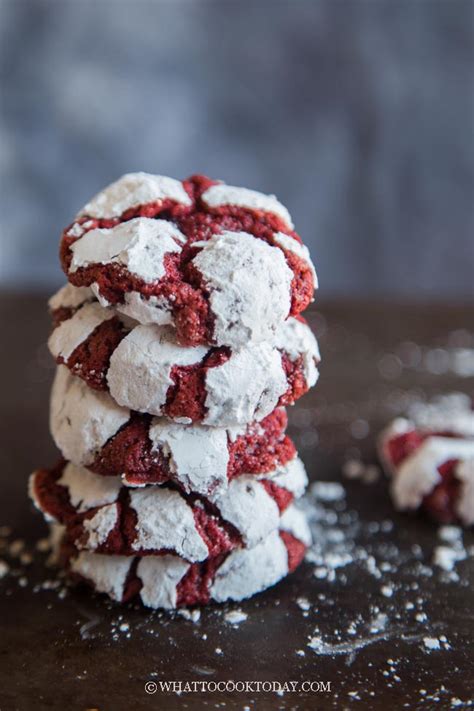 Red Velvet Cream Cheese Crinkle Cookies From Scratch What To Cook Today