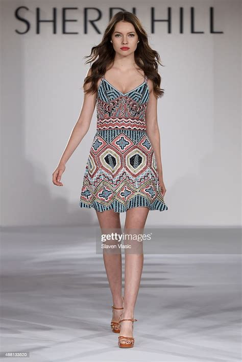 A Model Walks The Runway At The Sherri Hill Spring 2016 Fashion Show