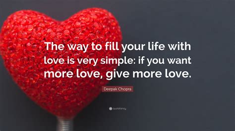 Deepak Chopra Quote The Way To Fill Your Life With Love Is Very
