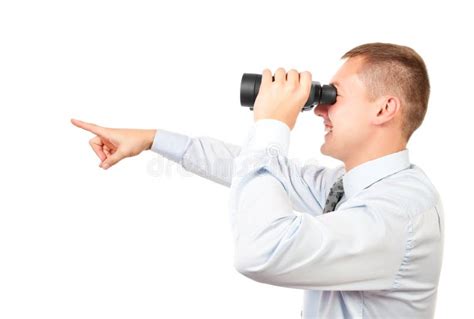Businessman Looking Through Binocular Stock Image Image Of Binoculars