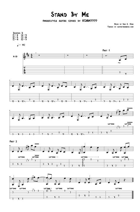 Ben E King Stand By Me Fingerstyle Guitar Tab Pdf Guitar Sheet