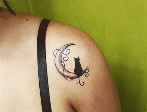 28 Best Cat And Moon Tattoo Designs The Paws