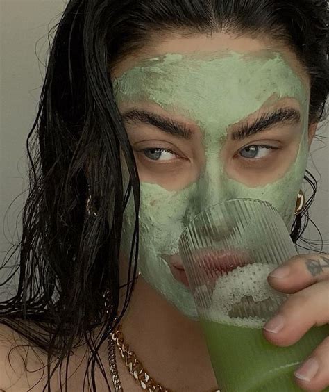 Face Mask Green Juice In Green Aesthetic Mint Green Aesthetic