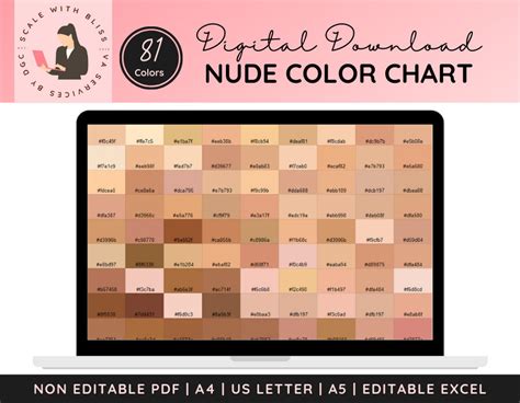 81 Nude Color Chart Skin Tone Color Chart Designer Color Etsy UK