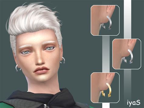 The Sims Resource Spiked Hoop Male Earrings
