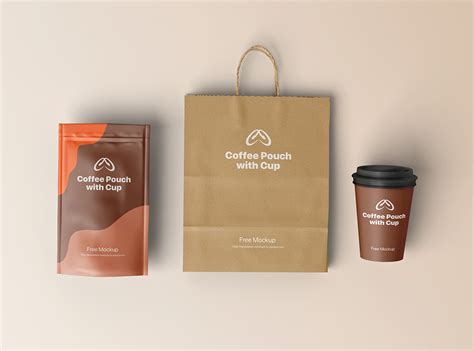 Free Coffee Pouch And Cup Mockup On Behance