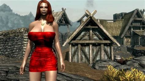 The Elder Scrolls V Skyrim Mini Red Heat Dress With Chsbhc Compatibility Mod Youtube