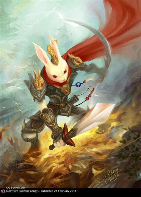 Rabbit Warrior By Zeng Songyu 2d Cgsociety Fantasy Concept Art